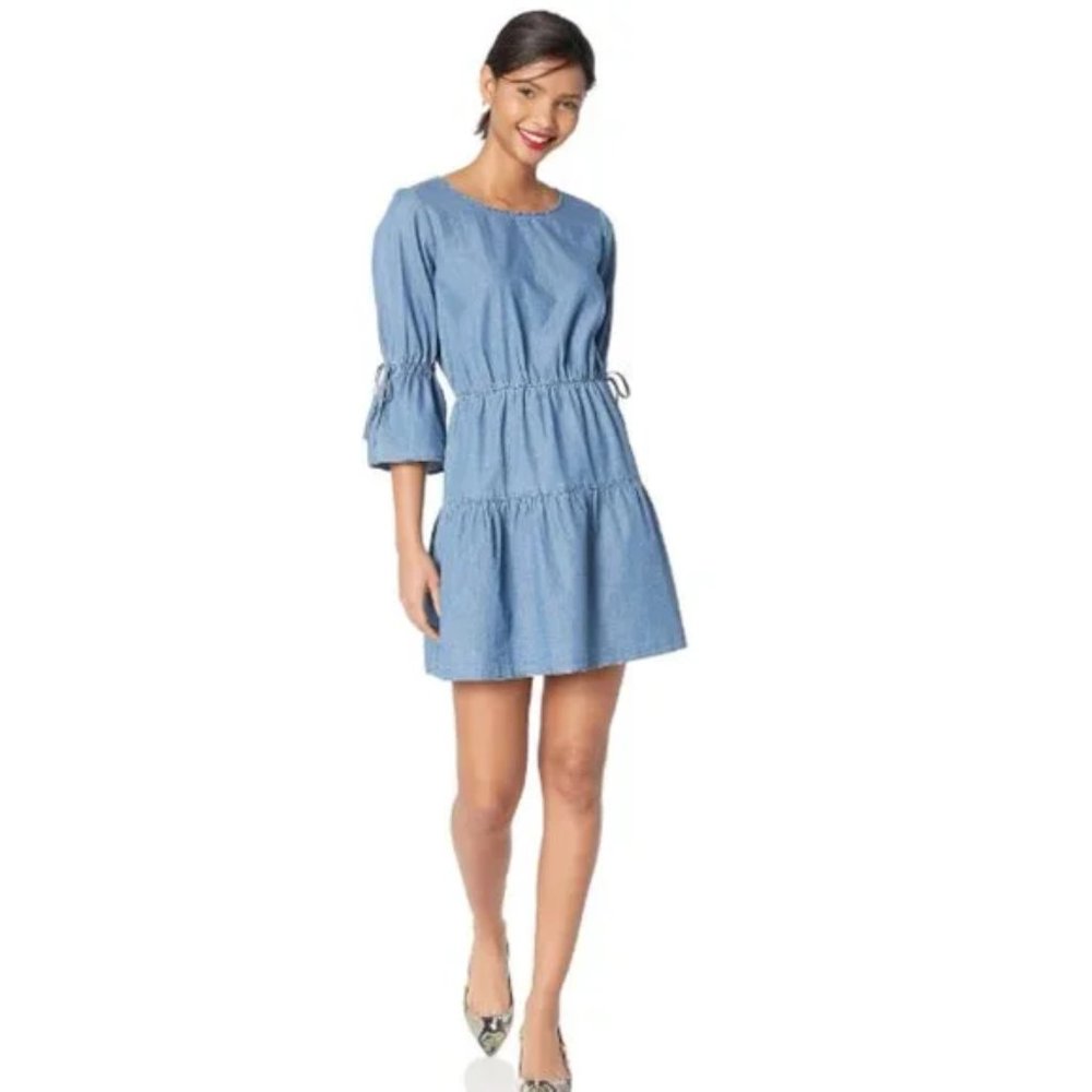J Crew Factory | Bell Sleeve Chambray Dress